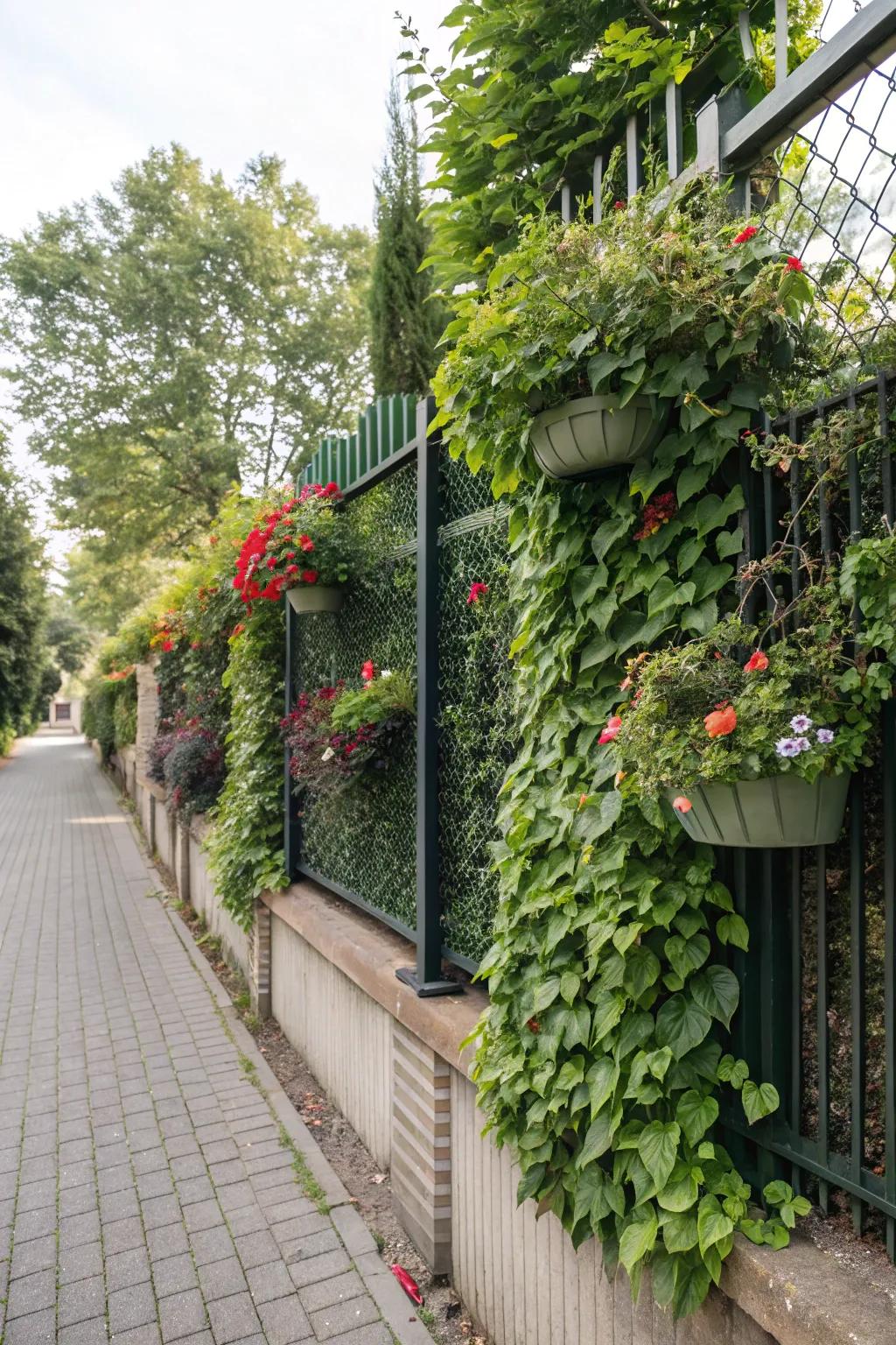 A living fence offers a unique and lush garden feature.