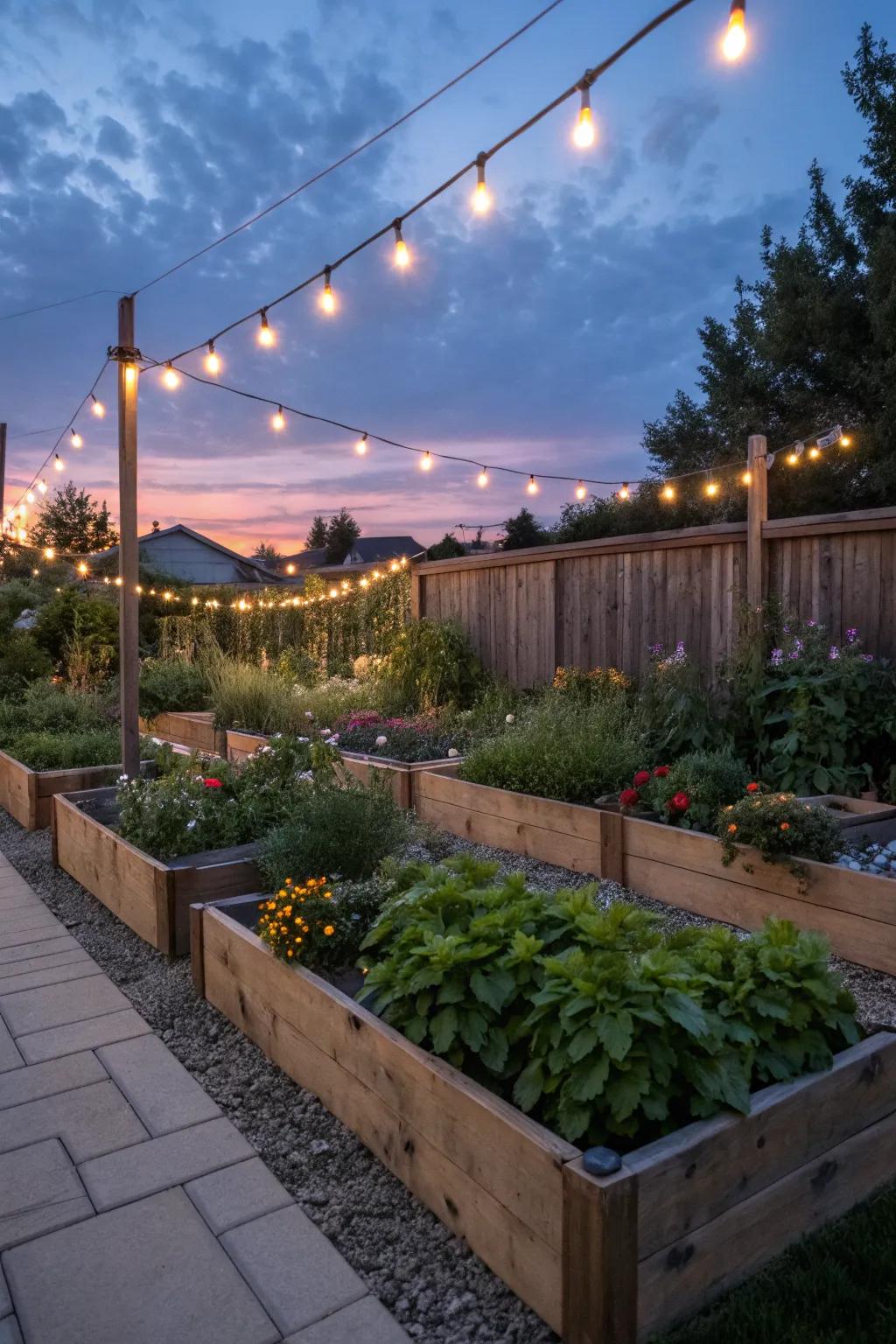 String lights create a magical atmosphere in your garden.