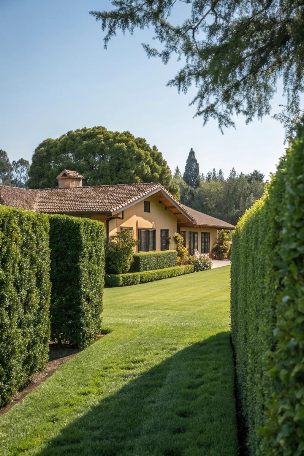 Hedges offer privacy and seclusion in your landscape.