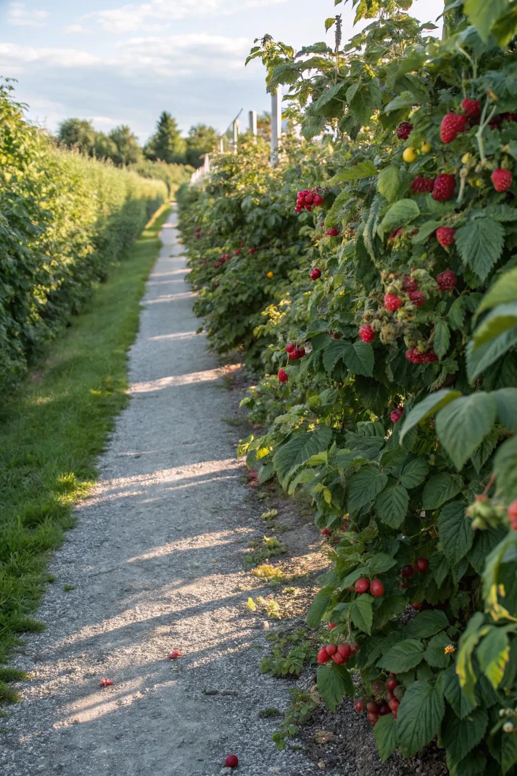 A garden pathway provides easy access and enhances the overall aesthetic.