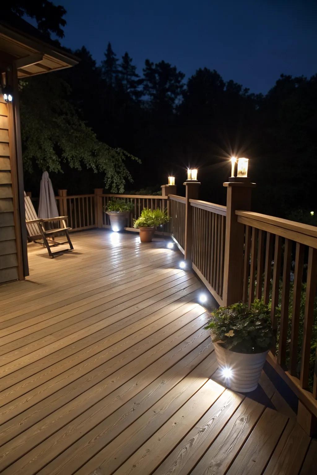 Direct attention with recessed directional spotlights.