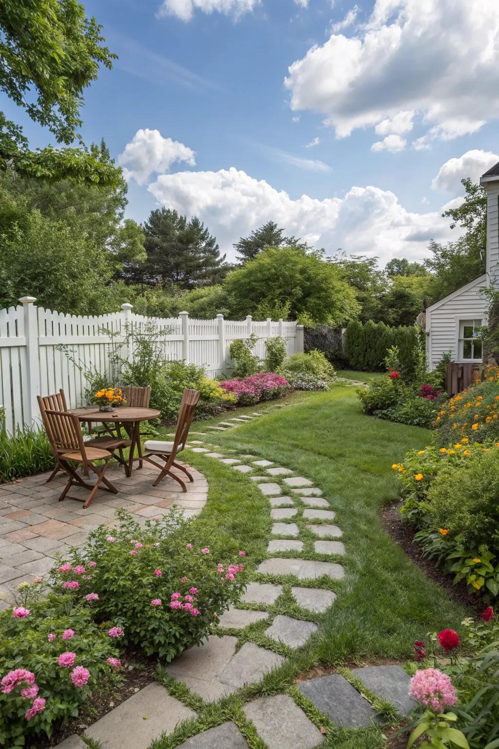 Winding paths encourage exploration and discovery.
