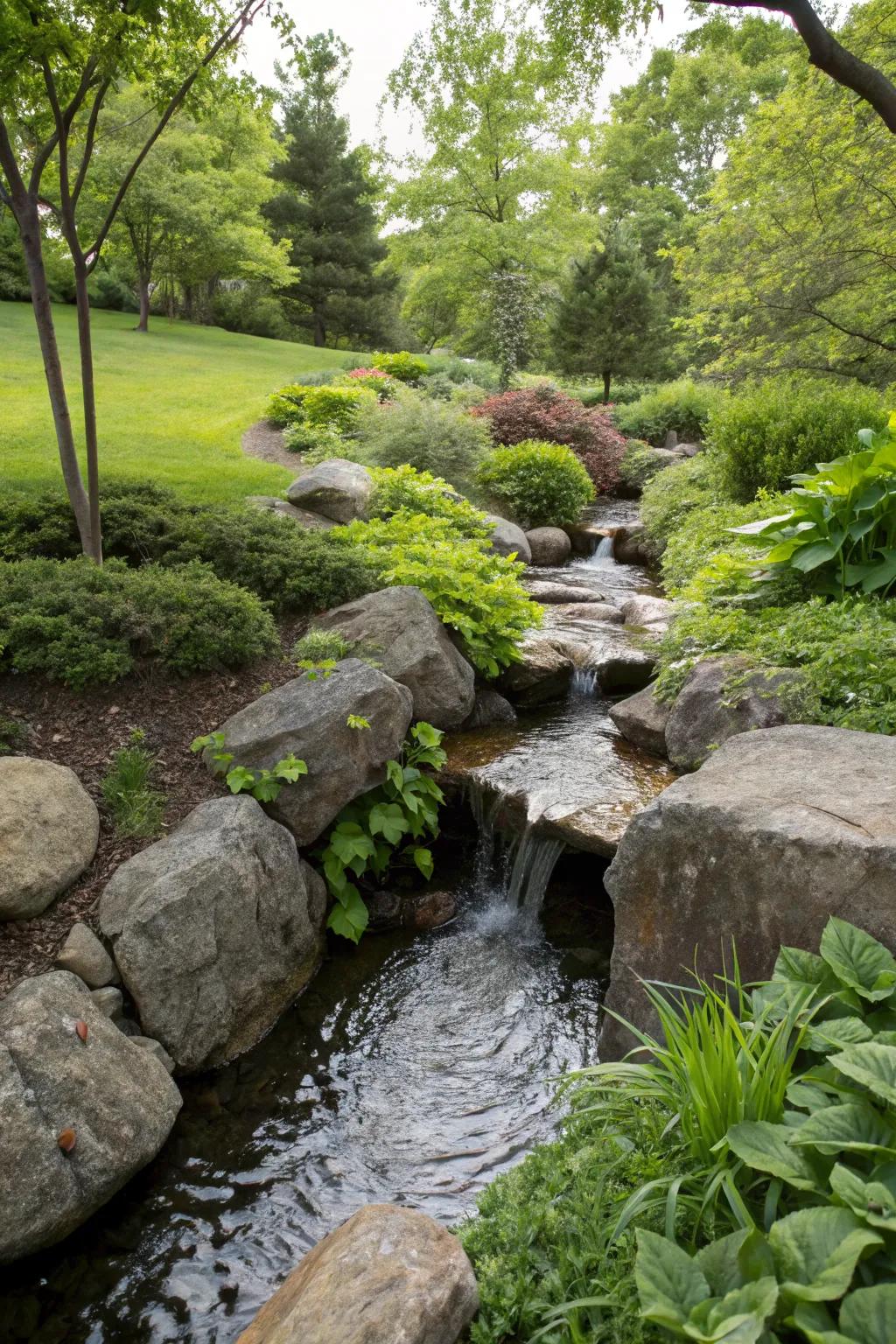 Underground streams offer a natural and subtle garden feature.