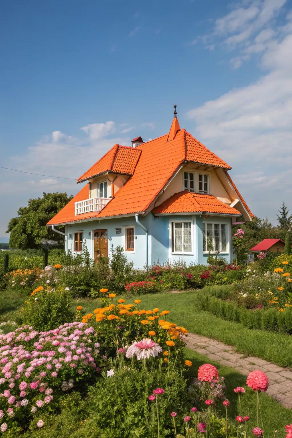 Infuse energy with an orange roof.