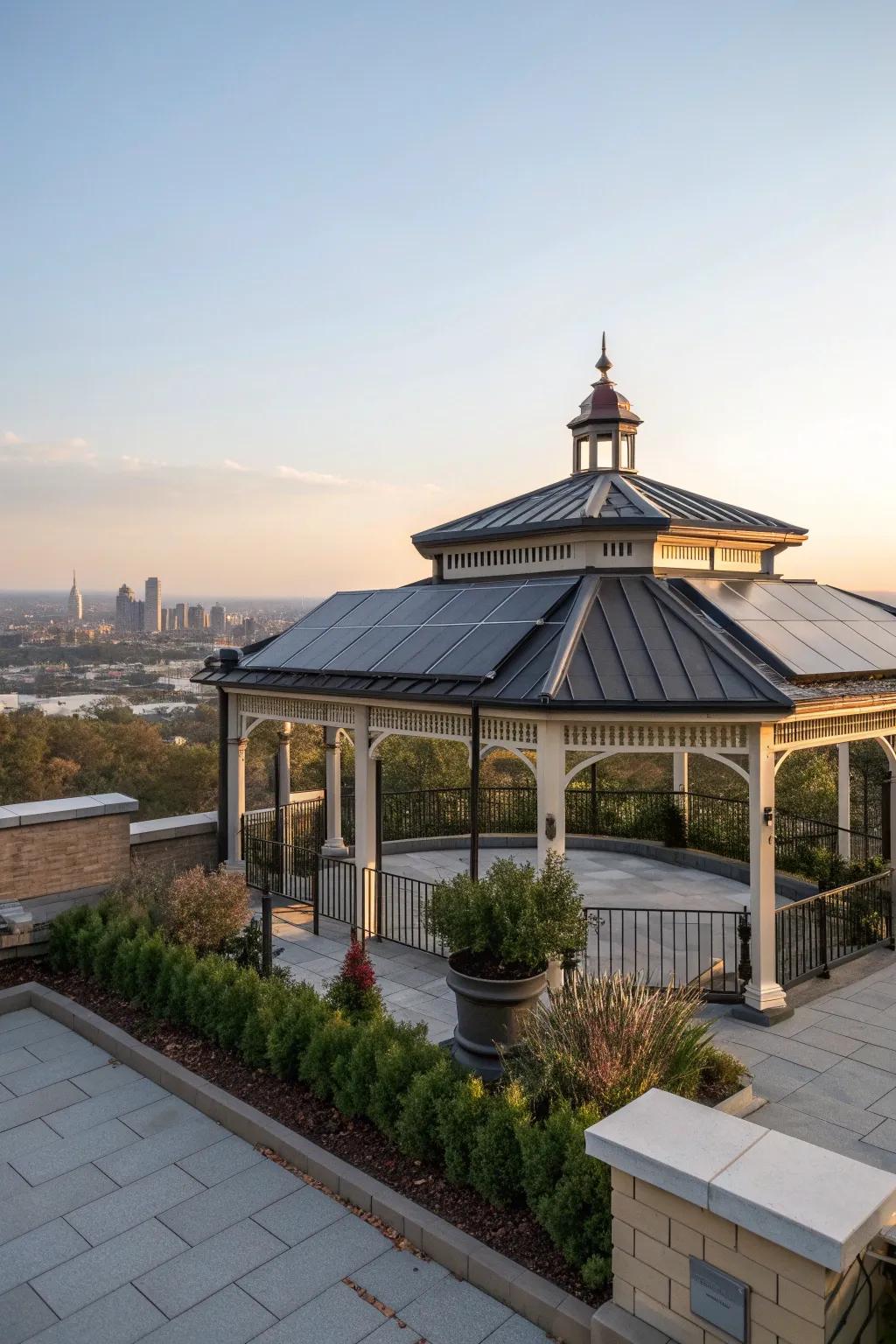 Go green with an eco-friendly solar-powered gazebo.