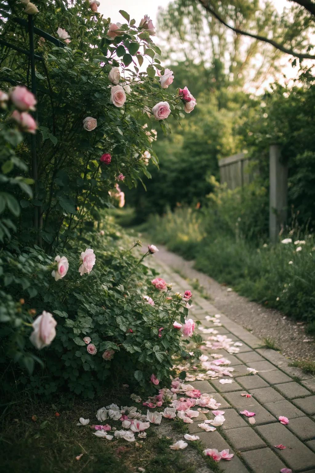 Add whimsy with wild rose corners.