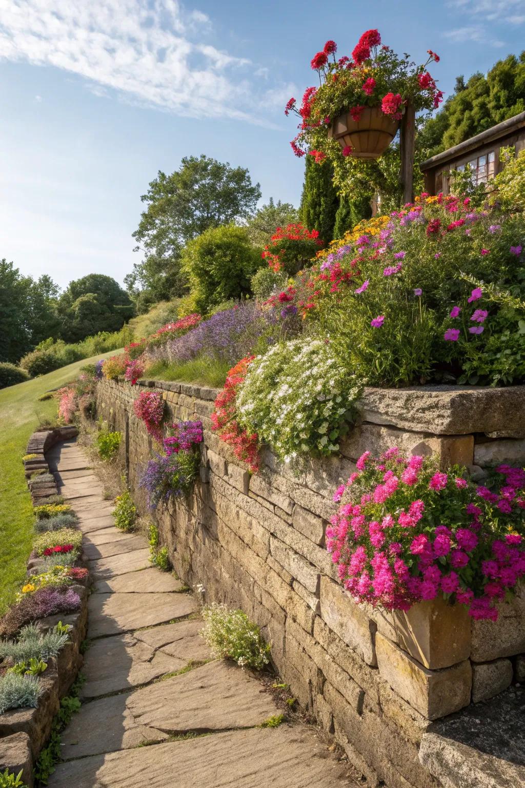 Vibrant beauty with colorful plantings.