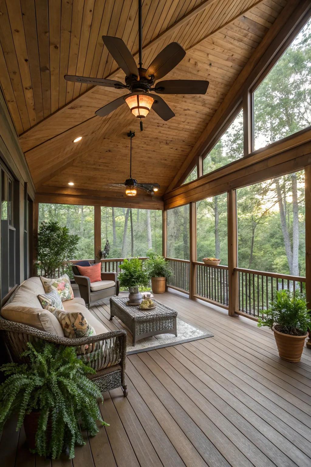 A ceiling fan adds comfort and style.