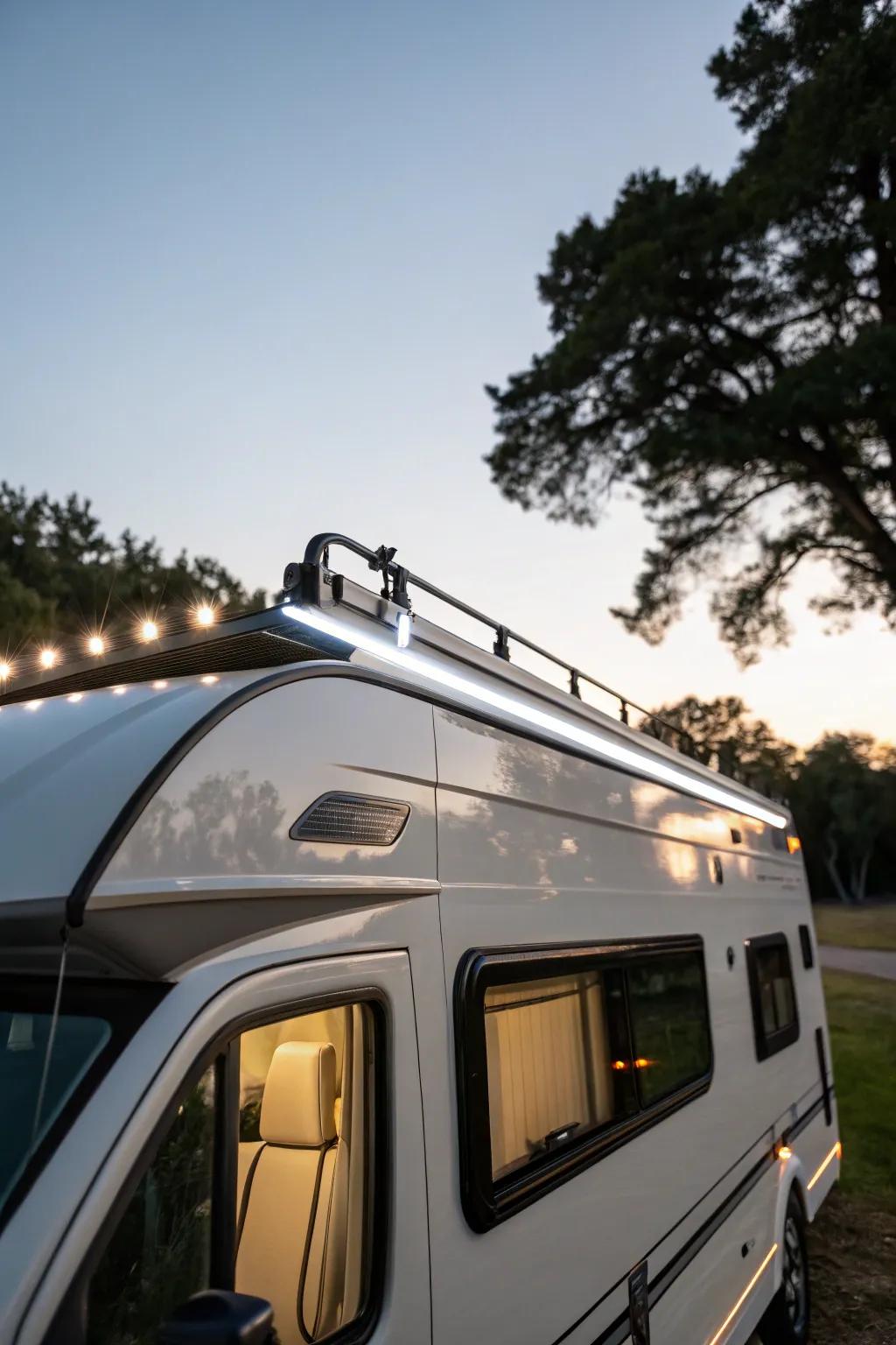 LED light bars offer sleek and efficient lighting for your RV.