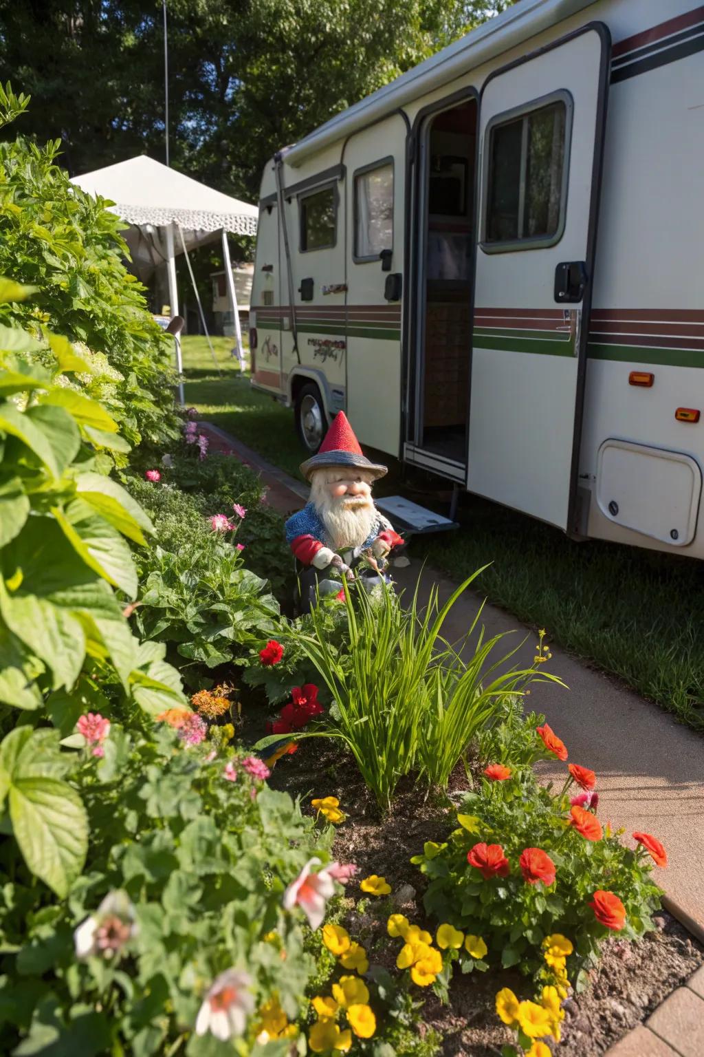 A garden gnome adds a playful and whimsical touch to your outdoor space.