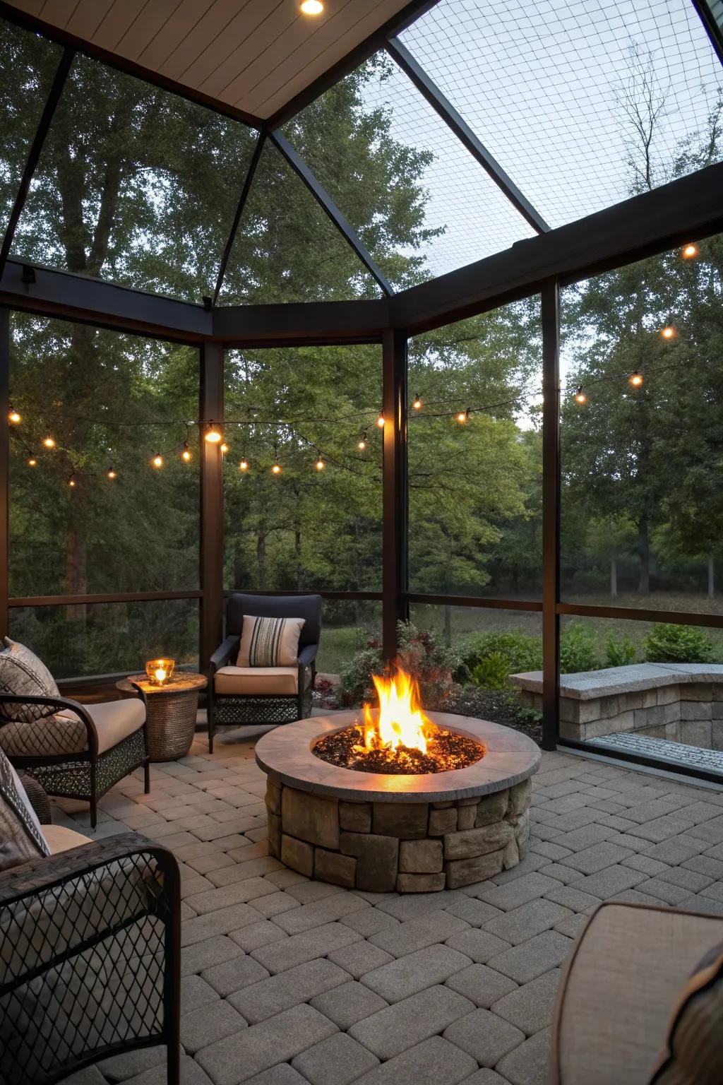 A fire pit becomes the heart of your patio for cozy evenings.