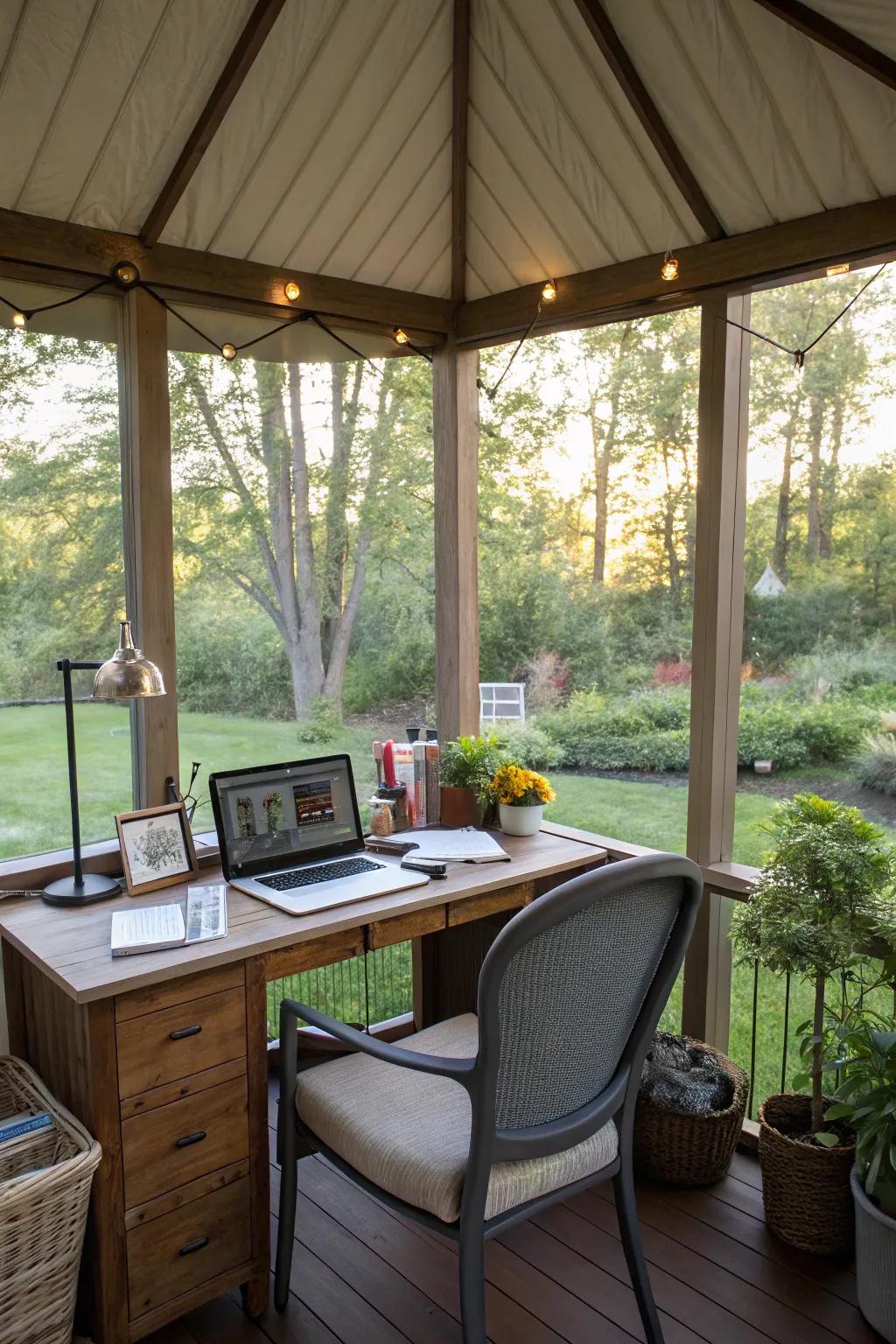 A home office pavilion offering peace and productivity.
