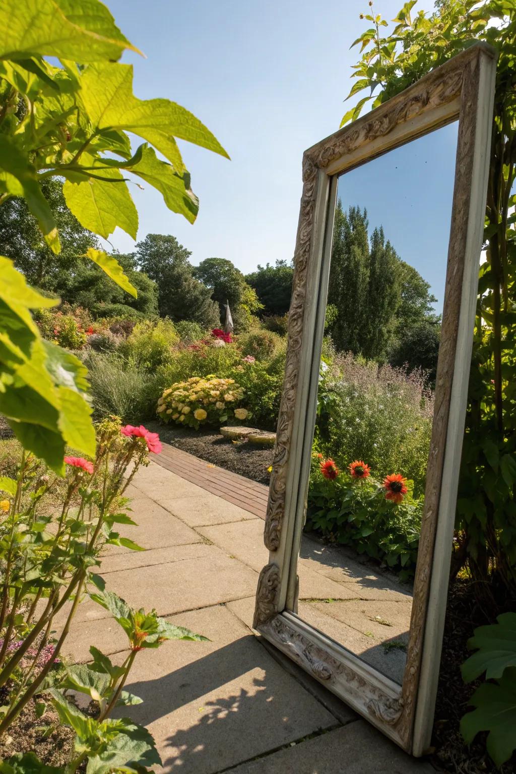 Mirrors can expand your garden's horizons.