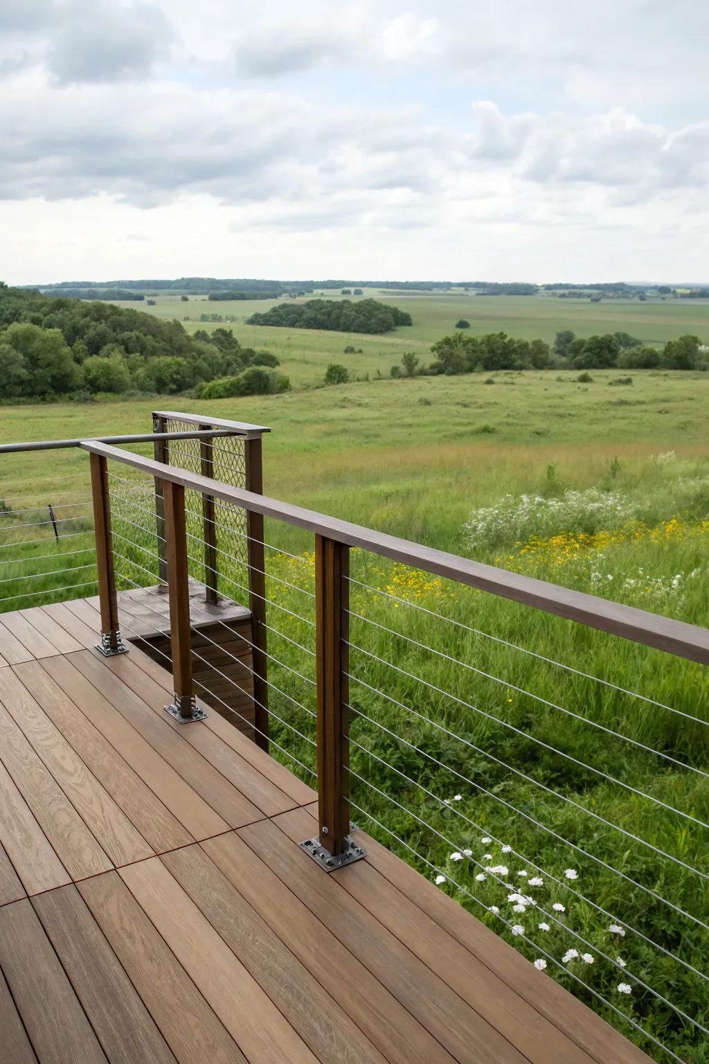 Vertical cables offer a stylish twist on traditional designs.