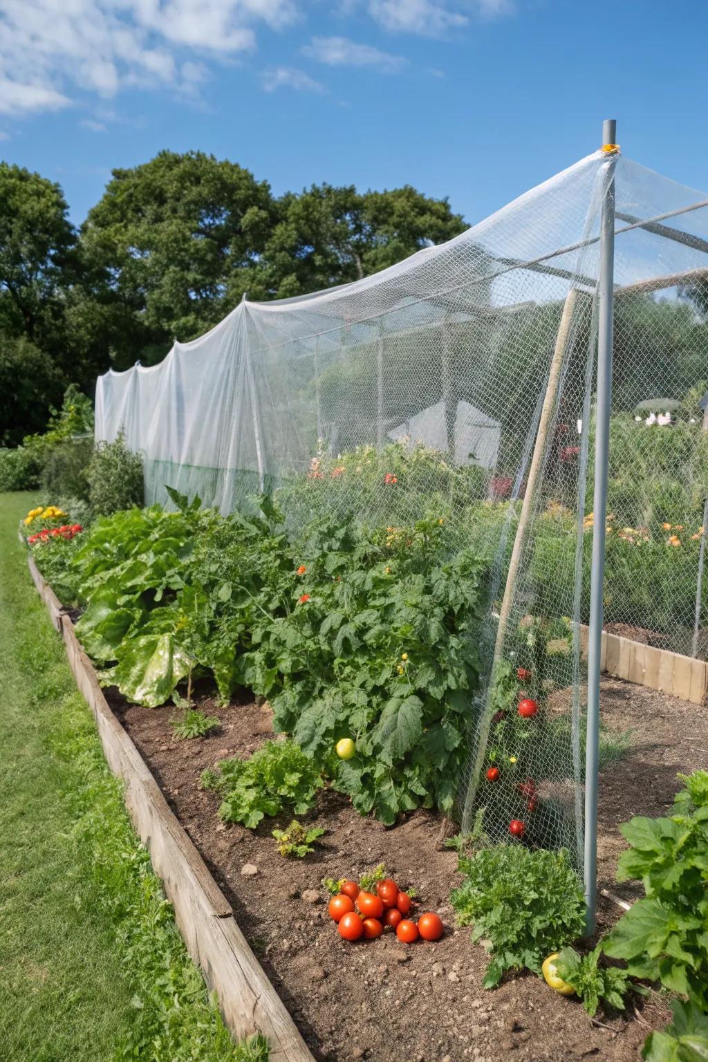 Mesh fabric fence offering protection with full visibility.