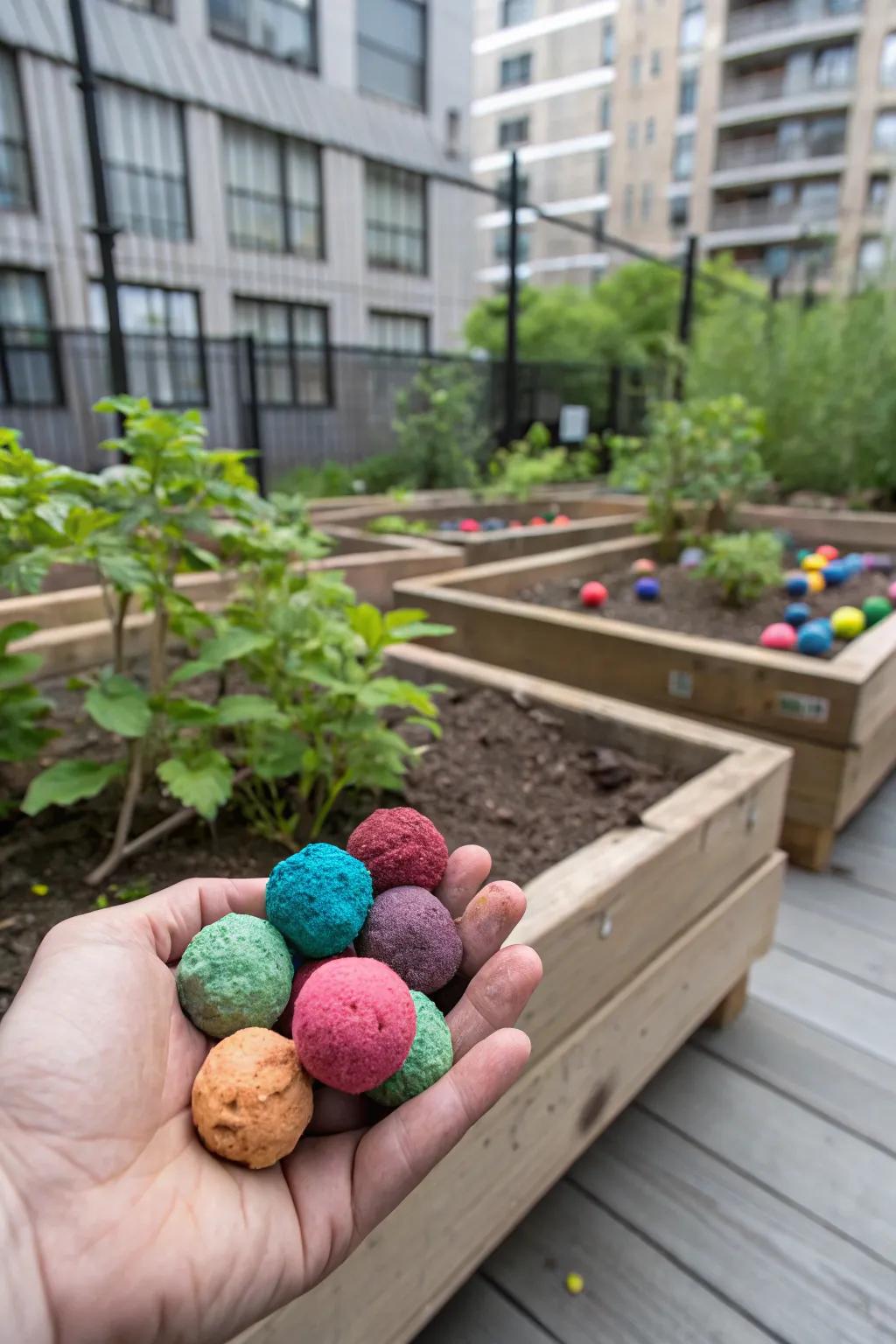 Seed bombs that bring unexpected beauty to forgotten spaces.