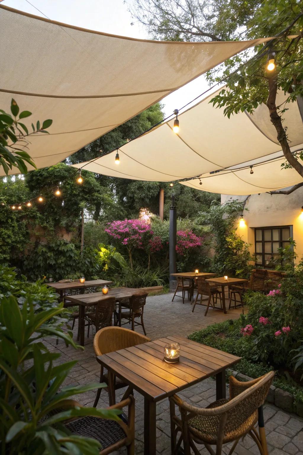 Recreate a cozy café vibe with intimate sails.