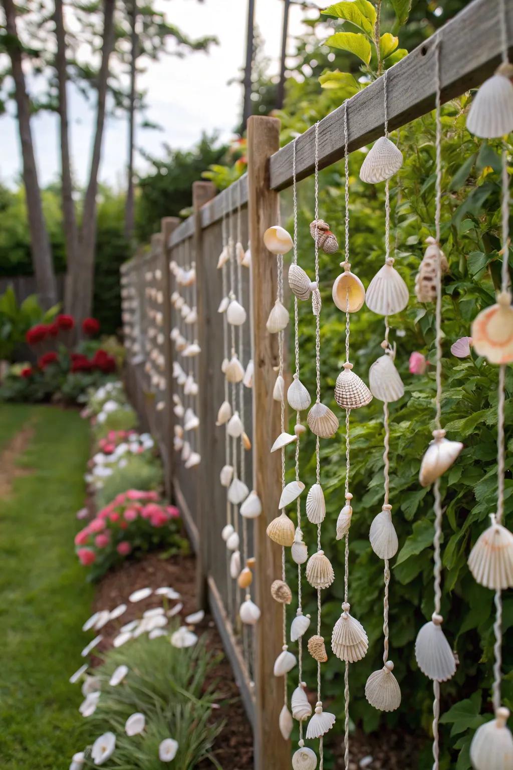 Add flair to your garden with decorative shell fences.