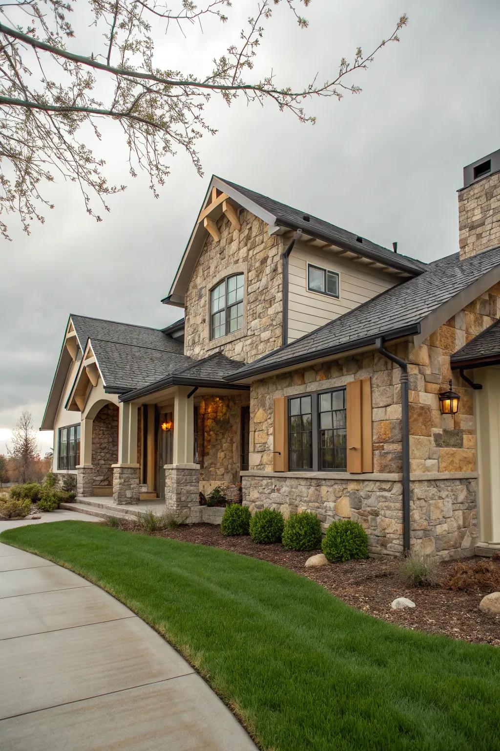 Rustic charm with natural stone elements