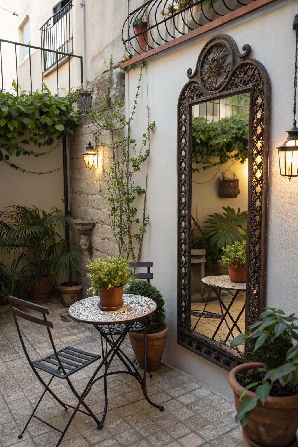 Mirrors enhance space with light and depth.