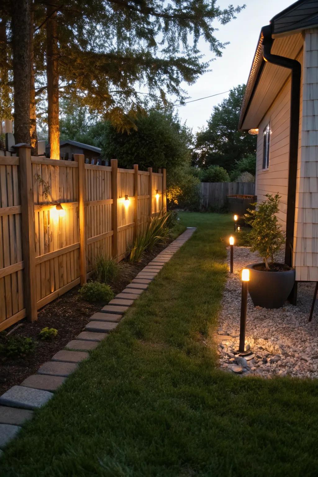 Fence lighting defines your space while adding ambiance.