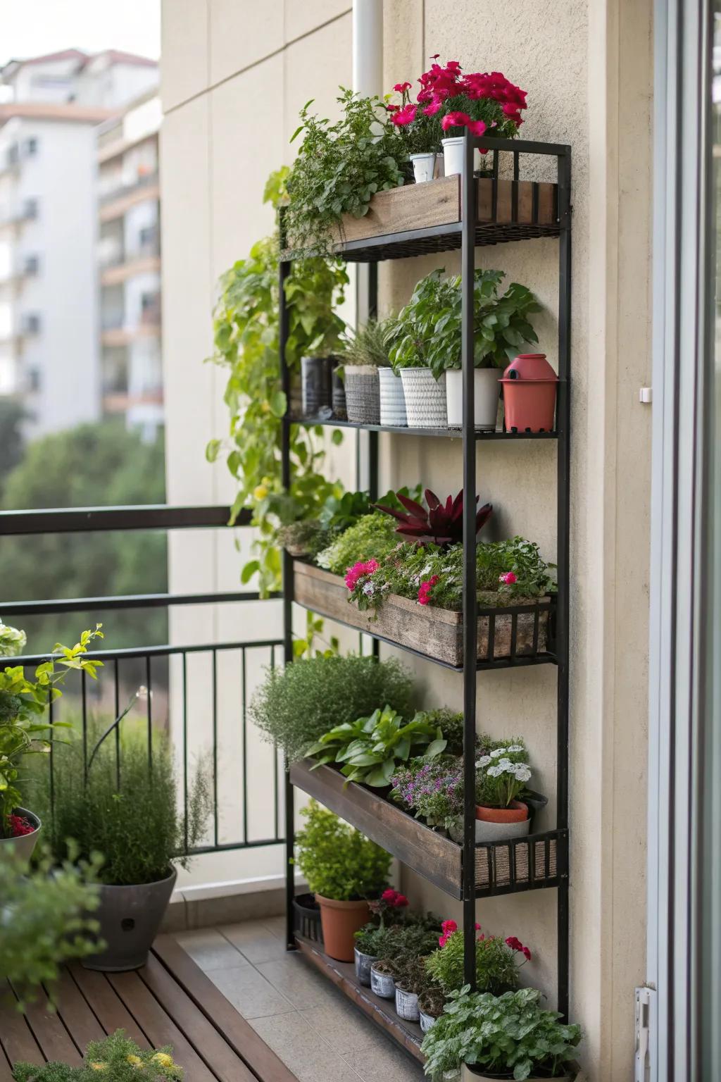 Shelving units create a personal and private barrier.