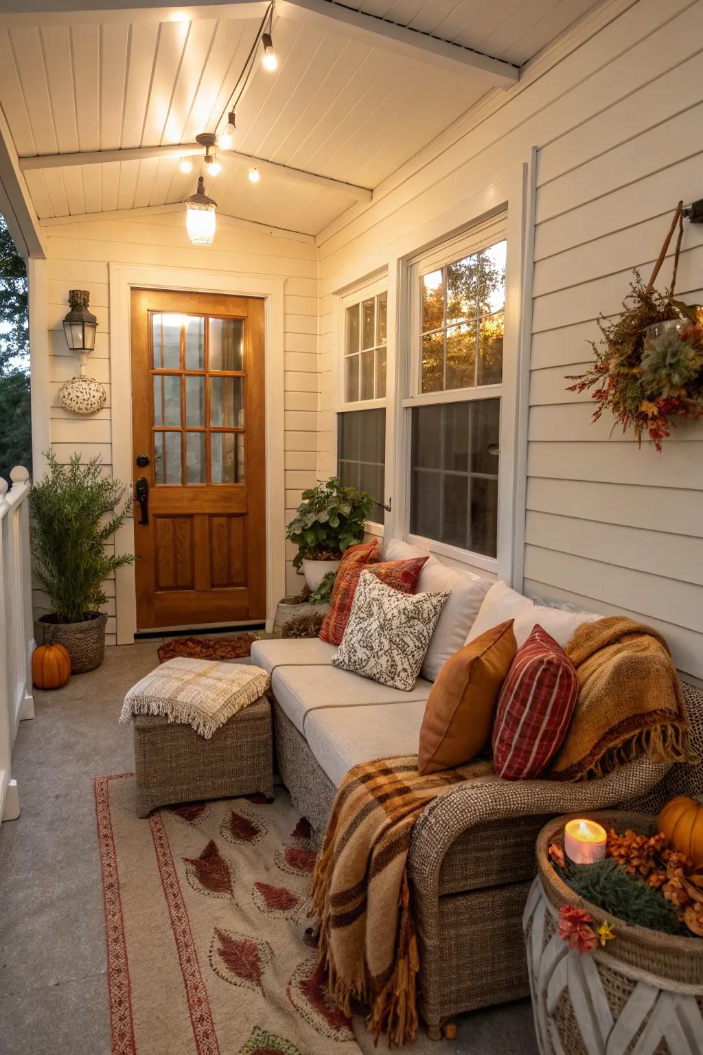 Seasonal decor swaps keep this porch looking fresh.