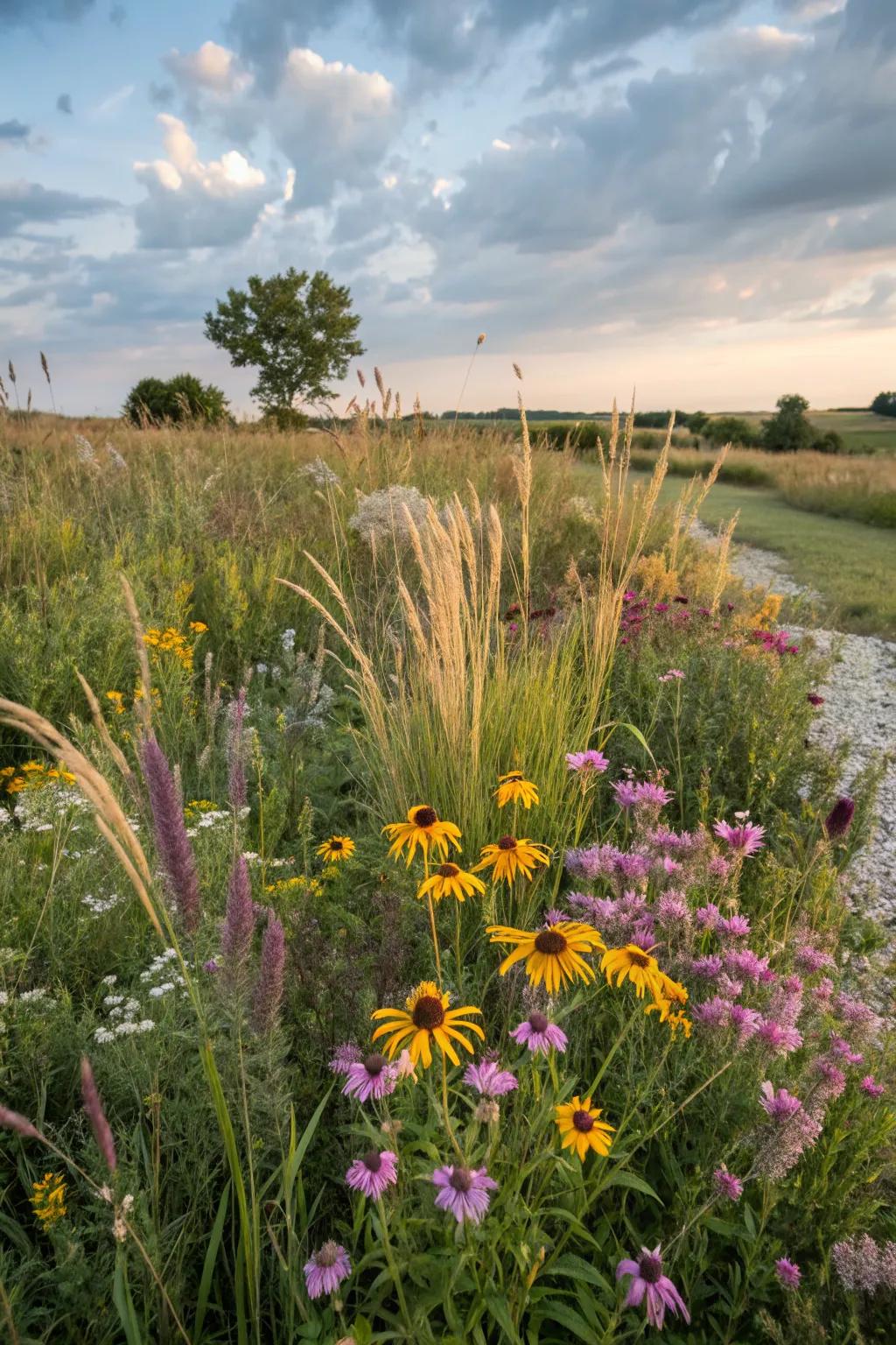 Prairie style offers a naturalistic charm.