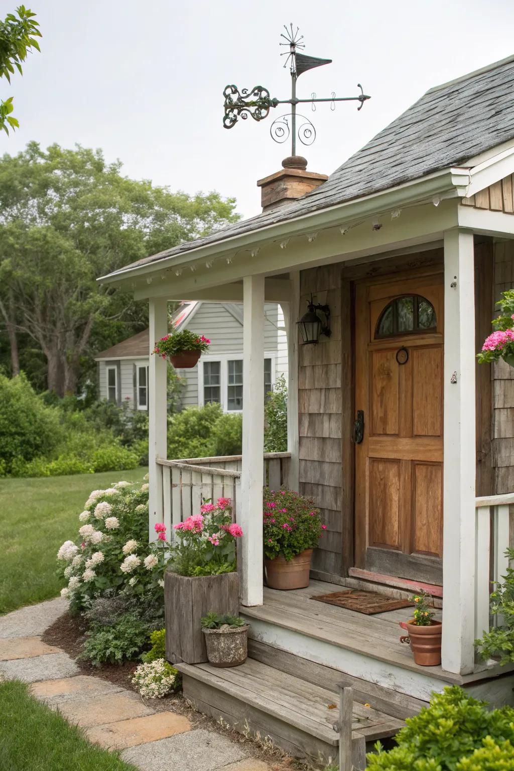 Weather vanes add a whimsical and dynamic element to your porch.