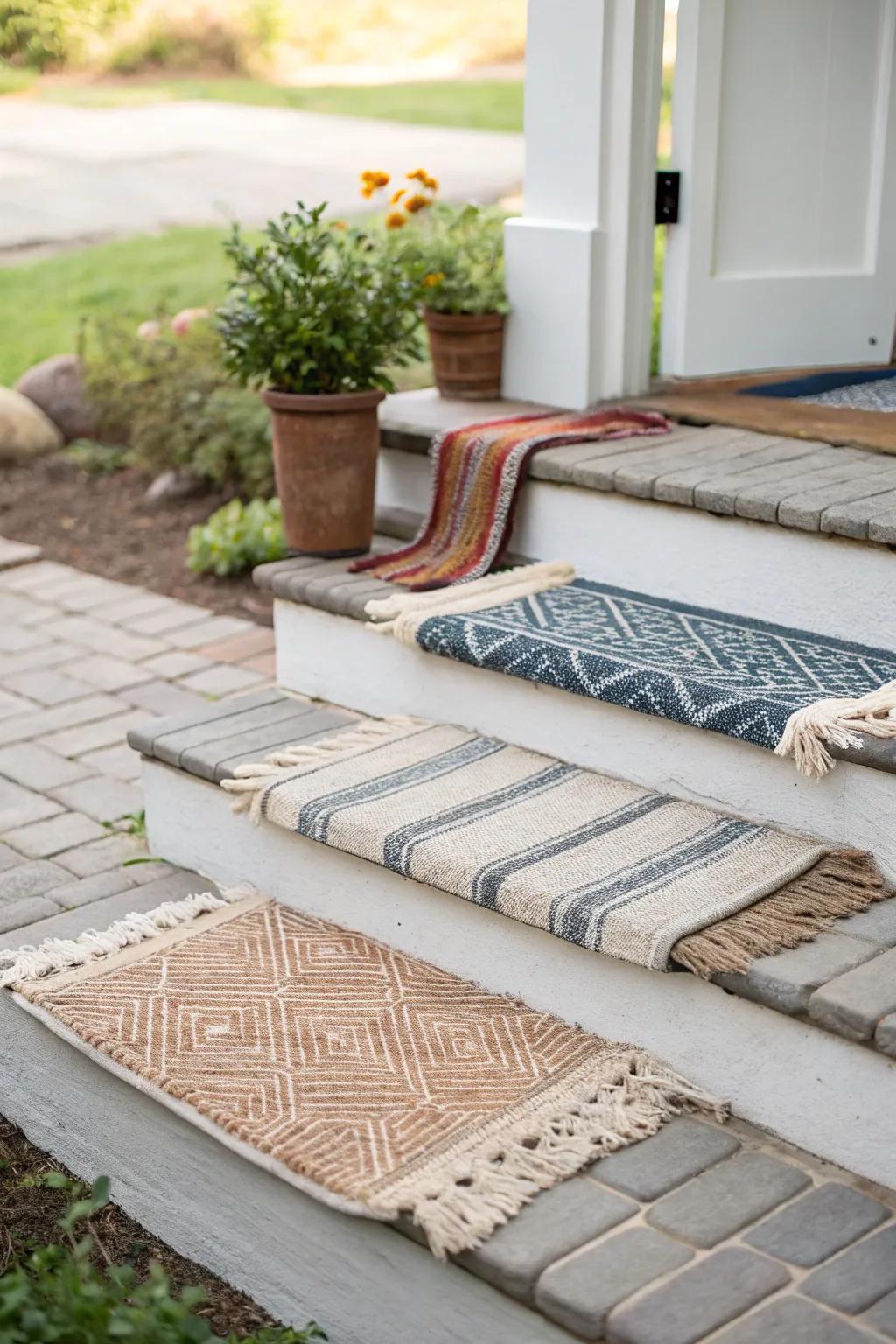 Layered rugs add warmth and a welcoming touch.