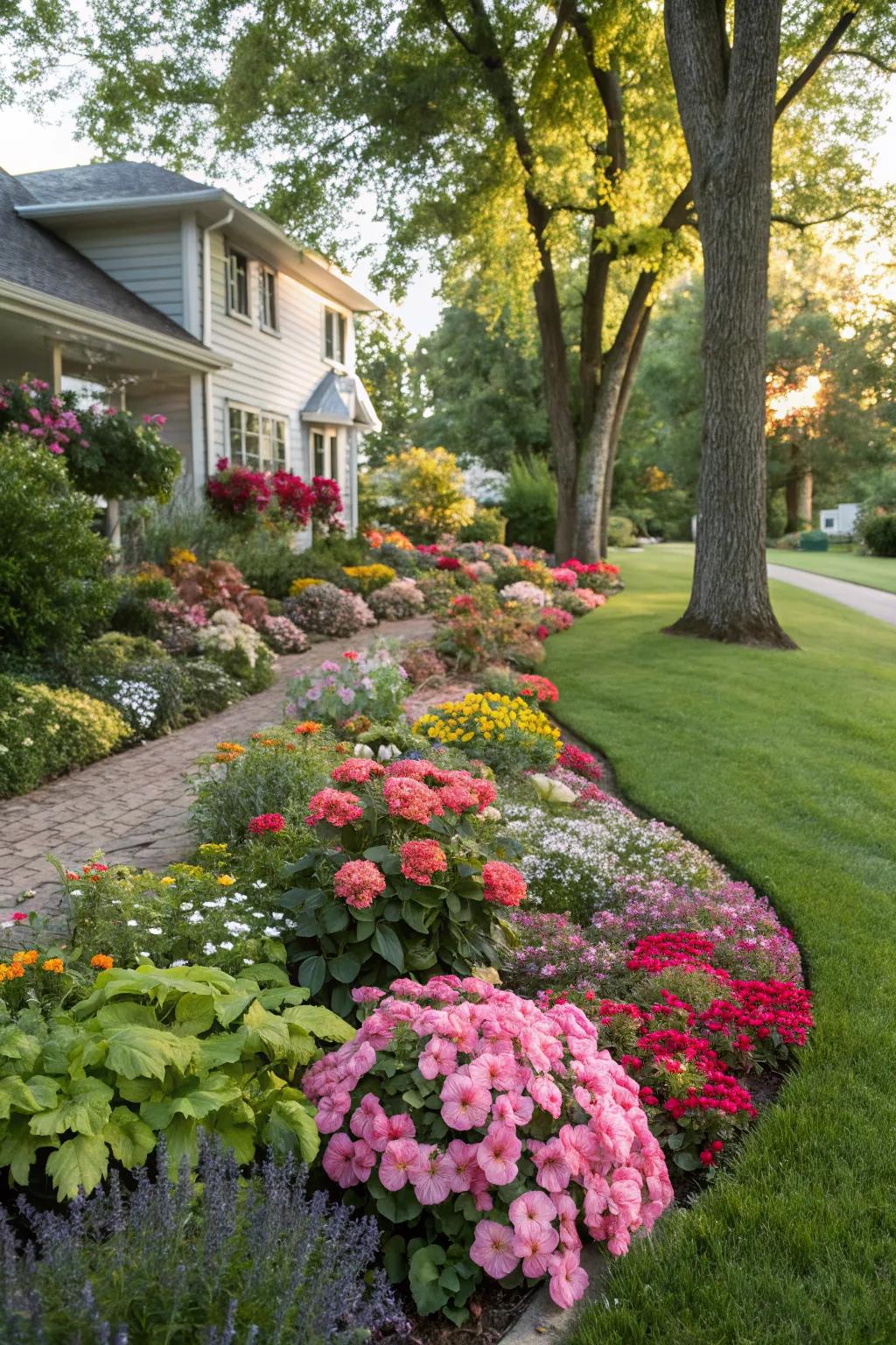 Seasonal blooms keep the garden vibrant all year long.