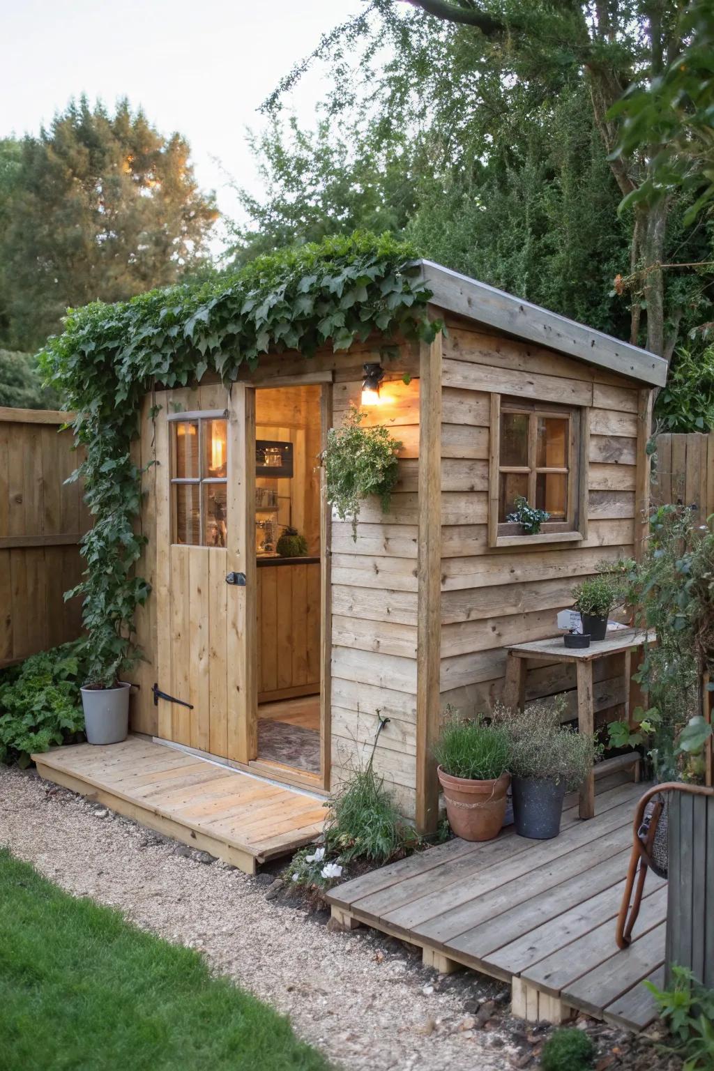 A DIY pallet office is budget-friendly and full of character.
