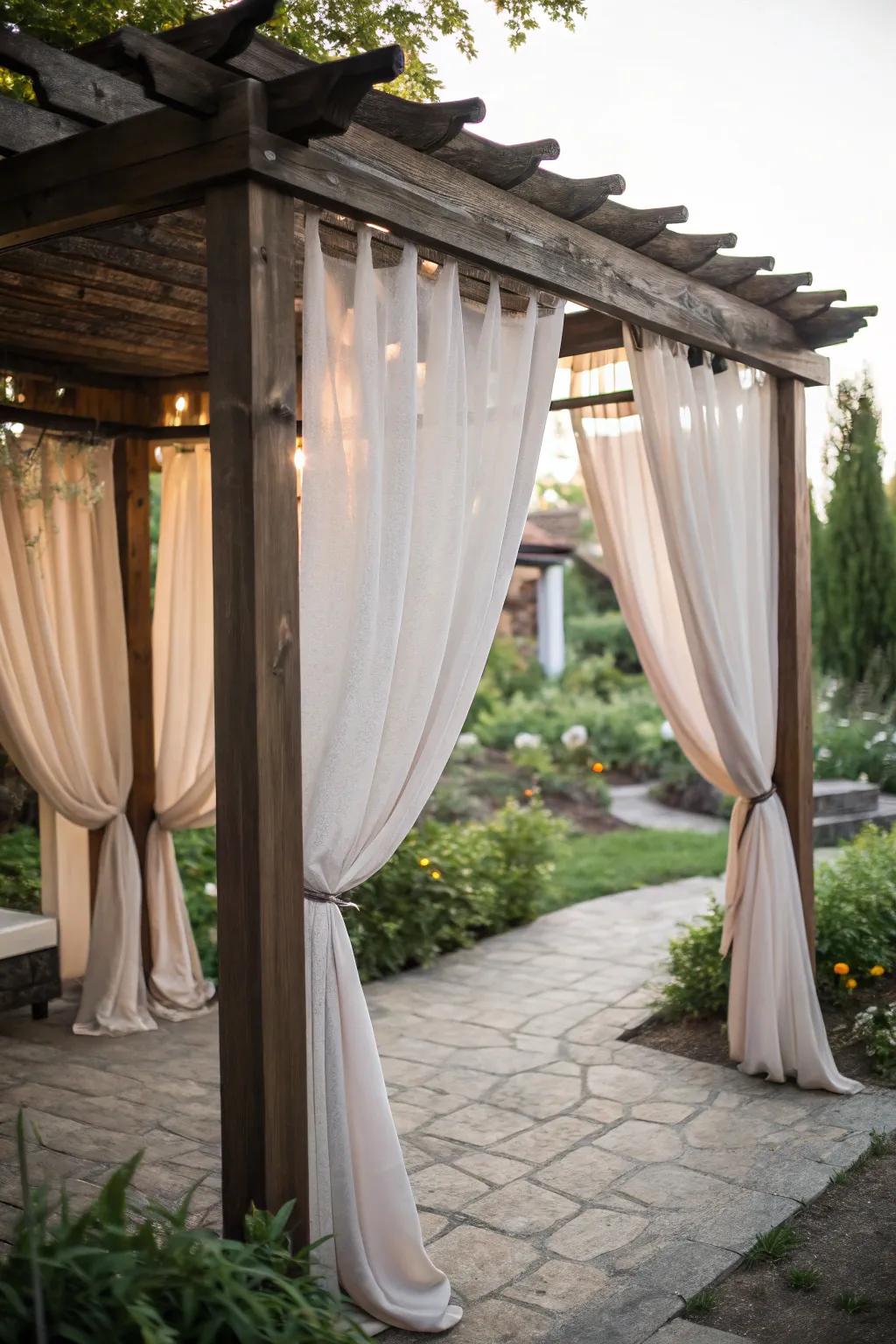 Curtains add privacy and style.