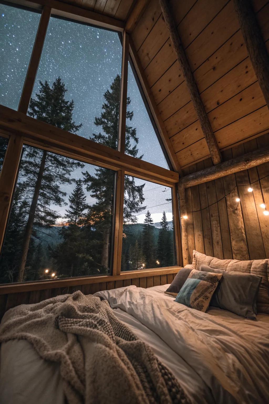 A tree house with a cozy sleeping area, perfect for starlit sleepovers.