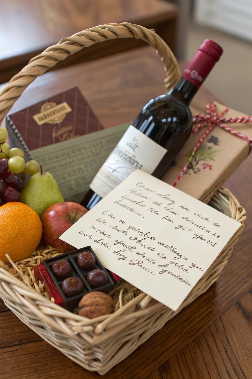 A handwritten note adds a personal and heartfelt touch to any gift.