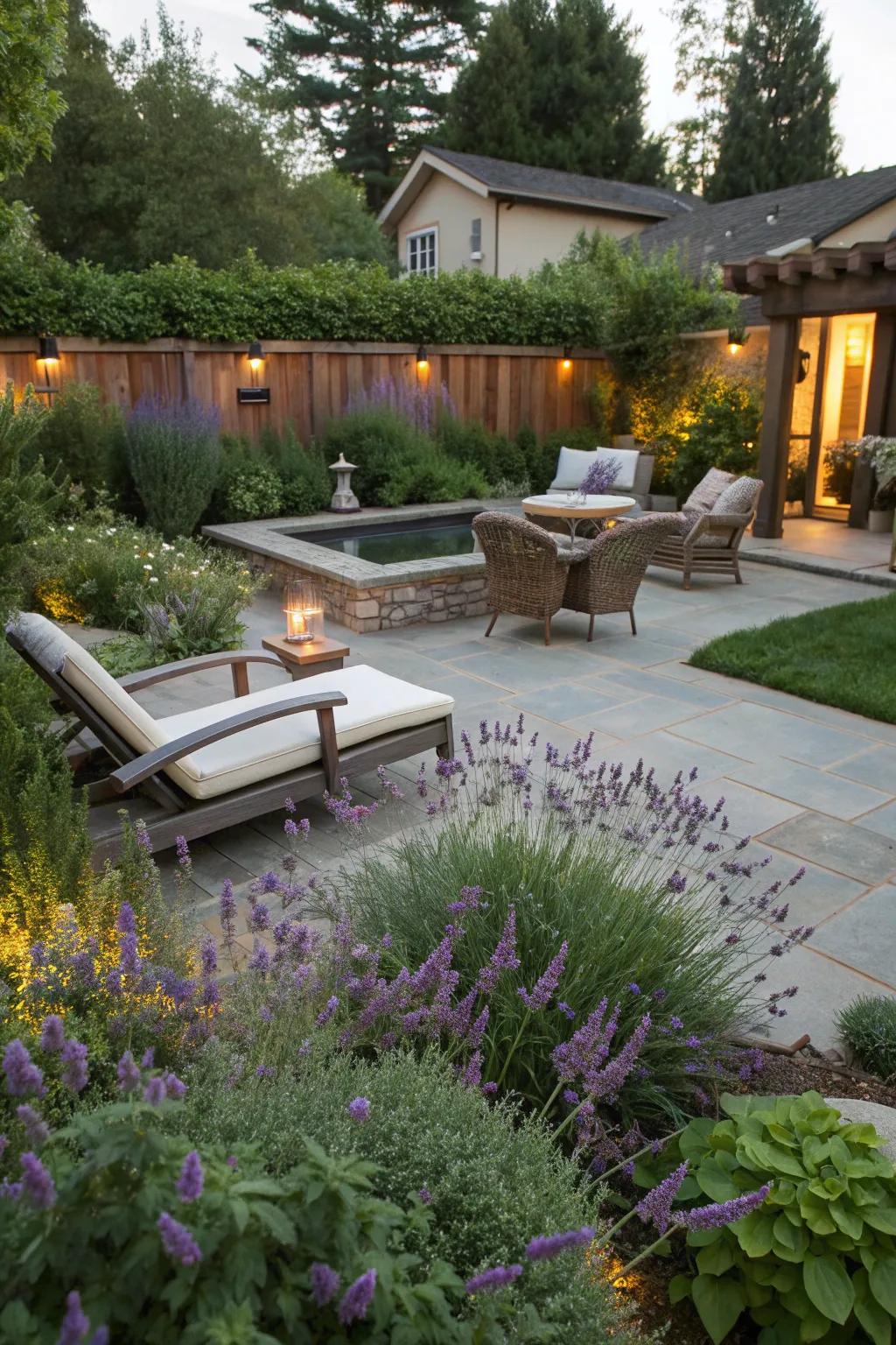 A spa garden offers fresh aromas and sensory delight.