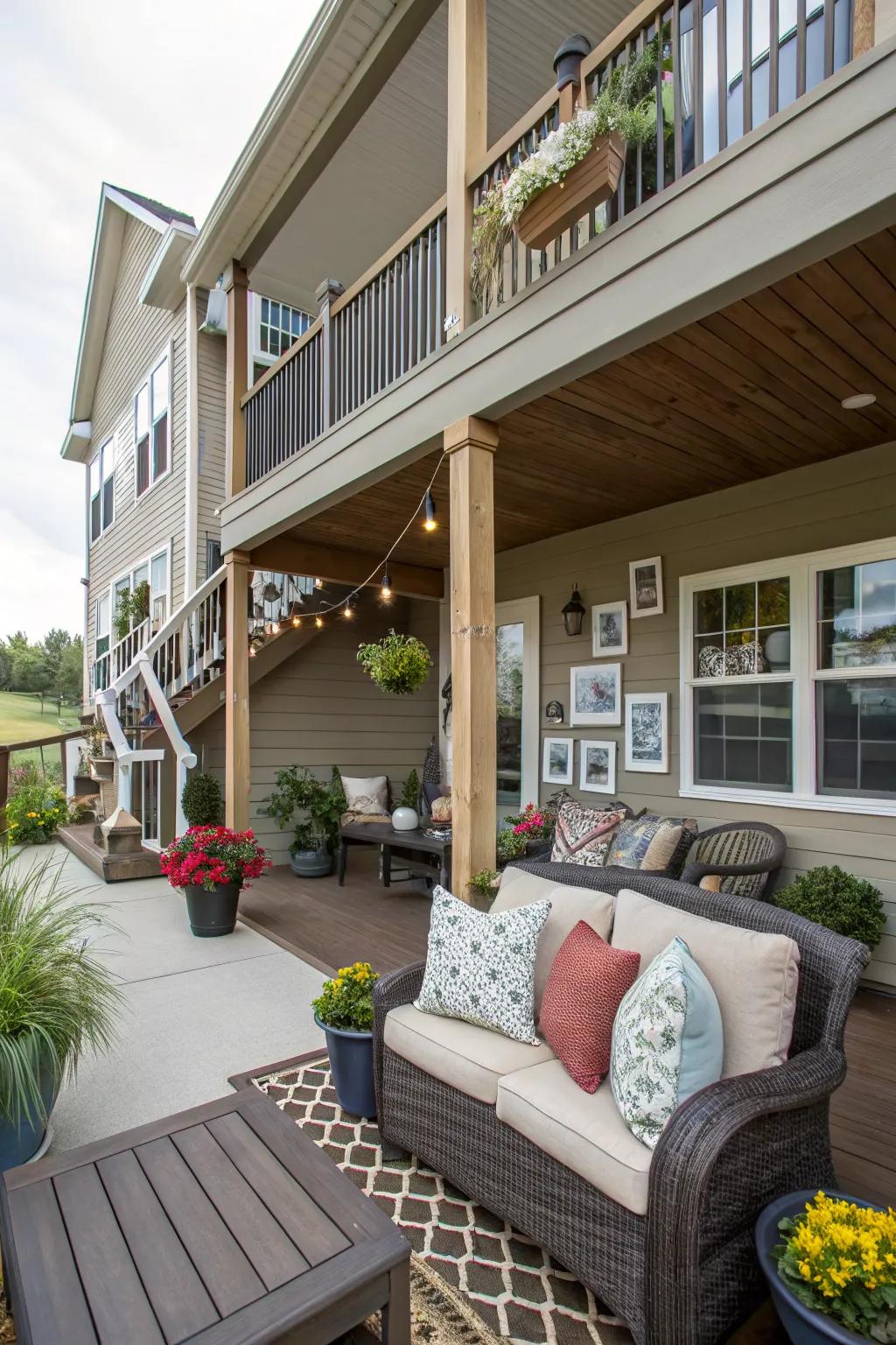 Personal touches make this porch welcoming and uniquely personal.