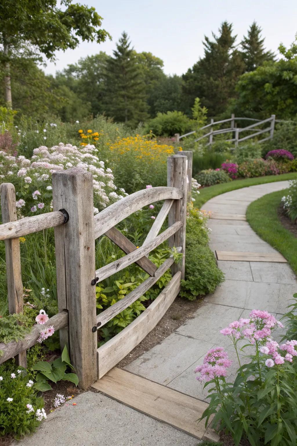 Curved rails offer a soft, welcoming appearance.