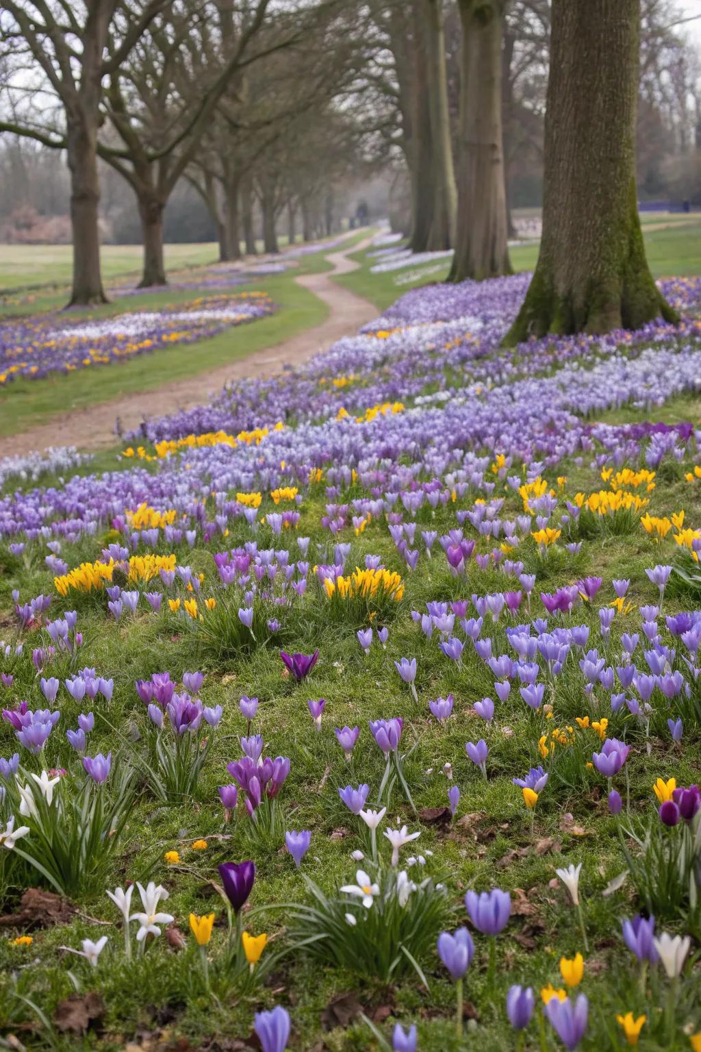 Bulbs as a vibrant groundcover solution.