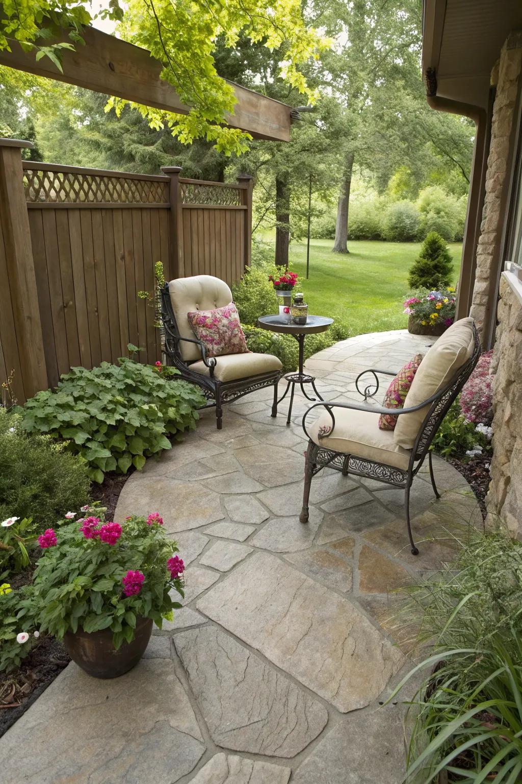 Blend your porch with nature for a seamless look.