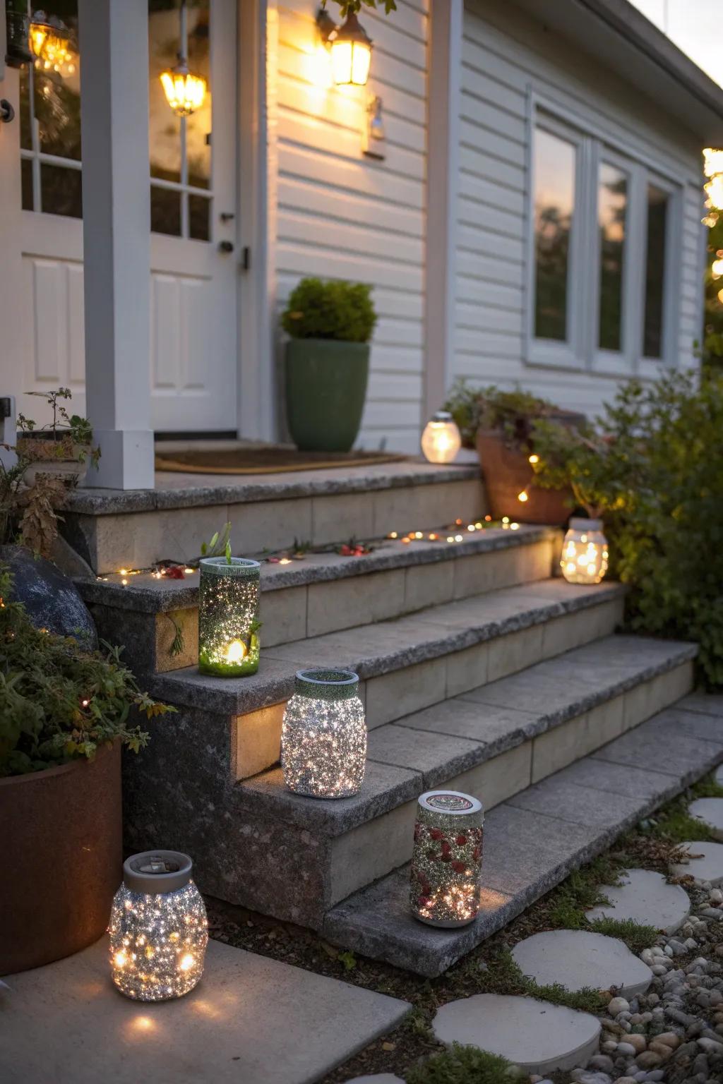Eco-friendly features with solar lights and recycled materials