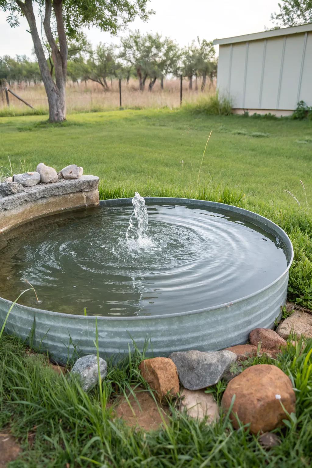 Add tranquility with meditative water features.