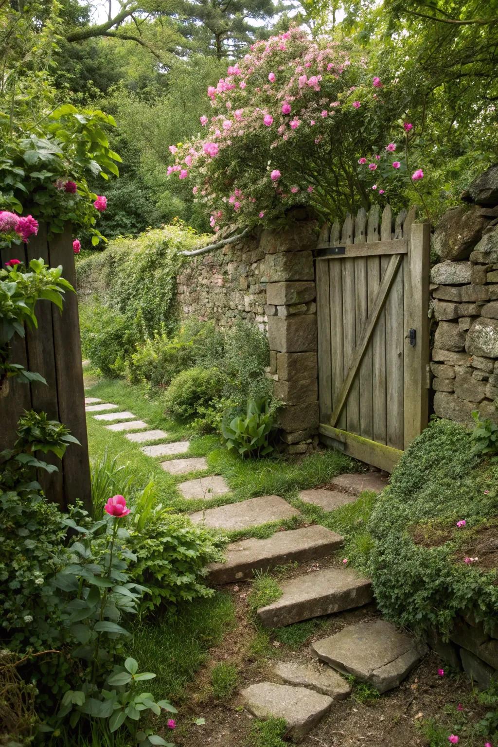 An inviting secret garden gate