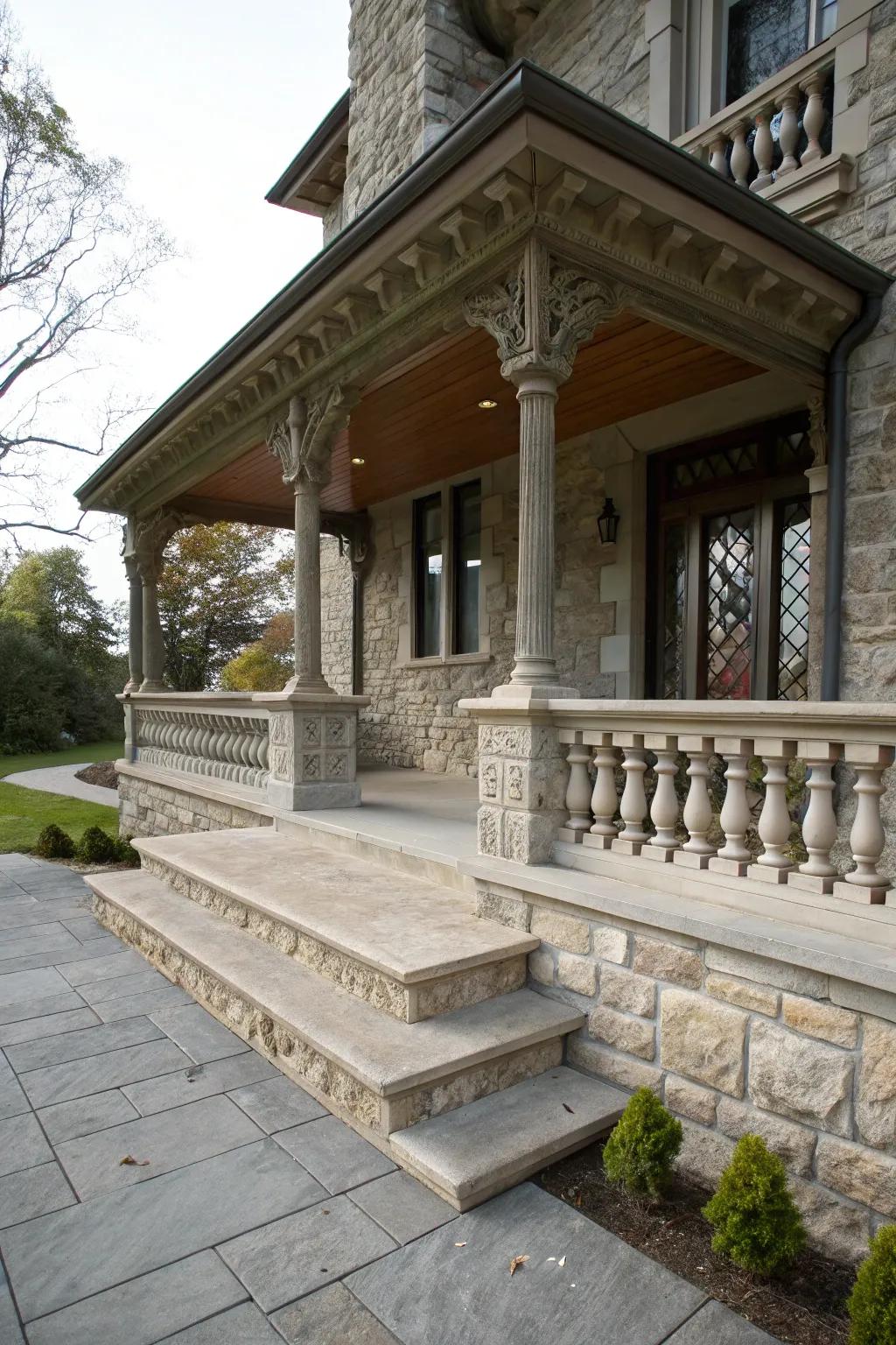 Stone skirting adds structure and charm.