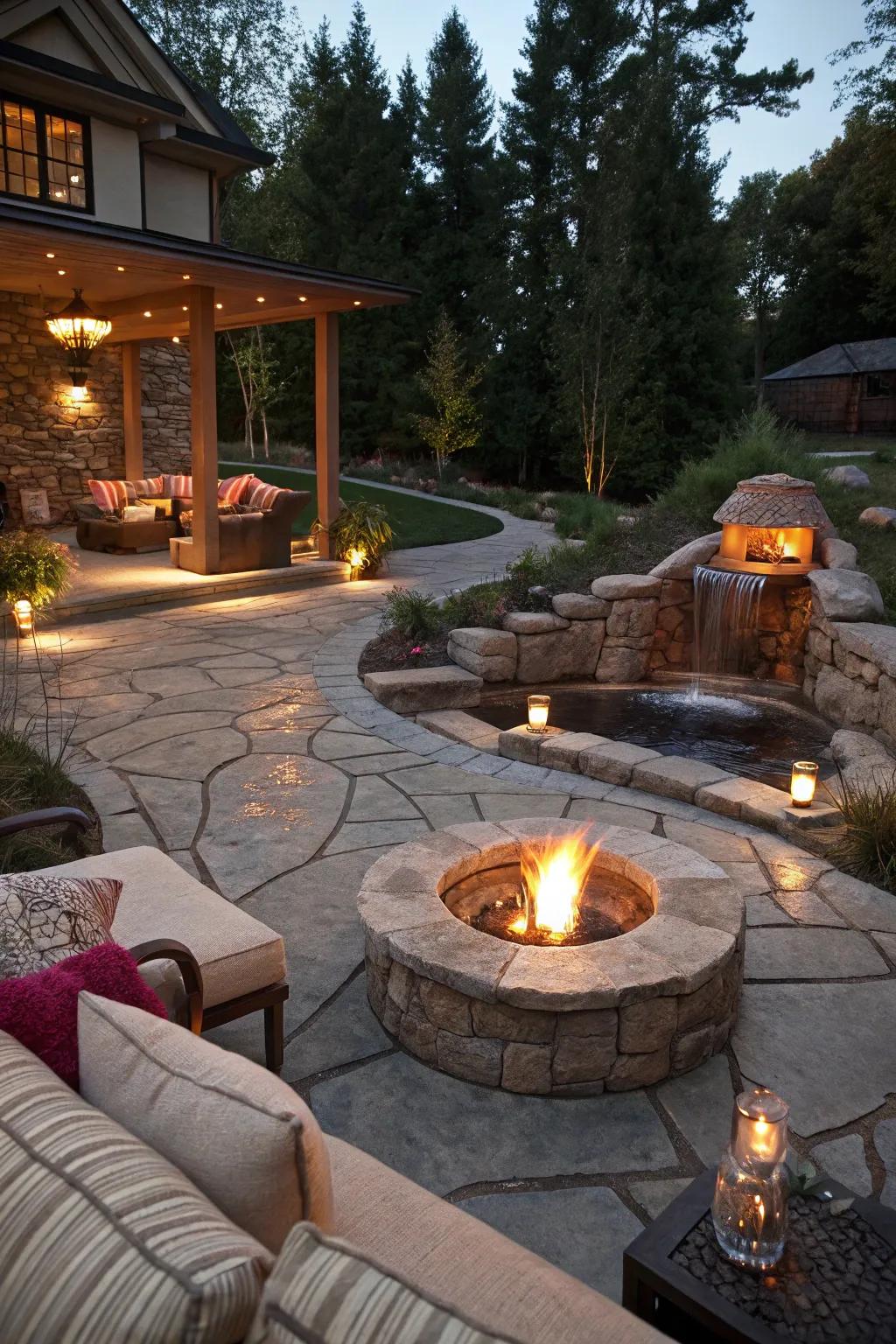 Enhance your patio with a harmonious water feature.