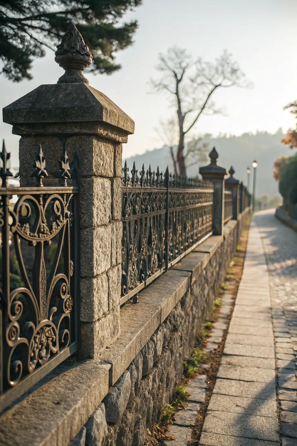 Artistic elegance with decorative metalwork.