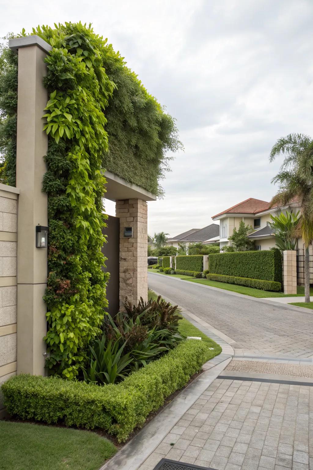 Vertical gardens turn your entrance into a living masterpiece.