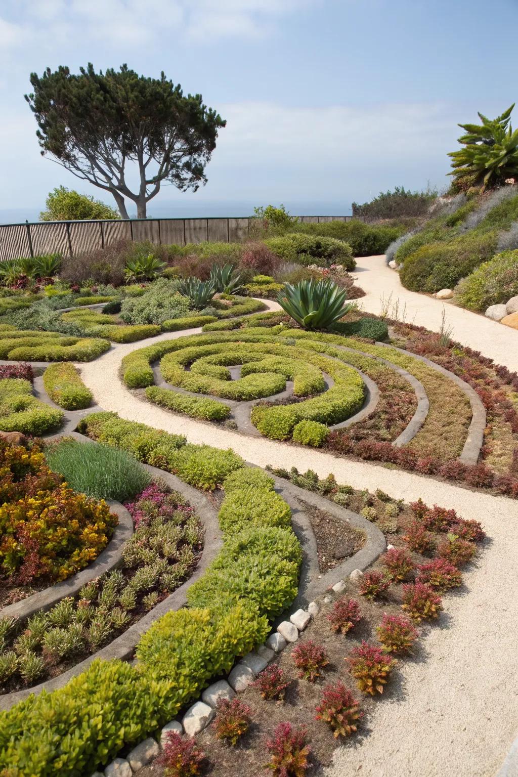 Succulent maze provides fun and whimsy in the garden