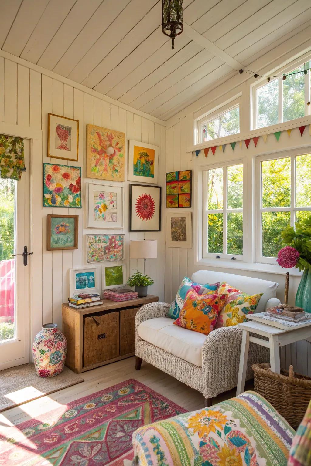 A summer house filled with art and personal flair.