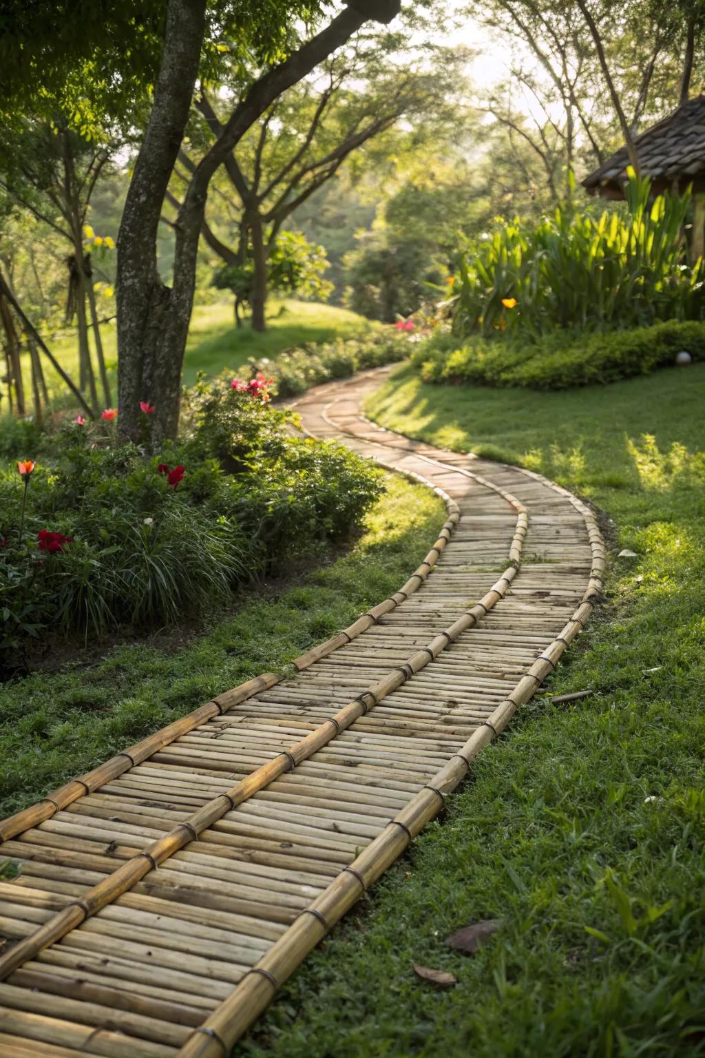 Bamboo walkways add an exotic and eco-friendly touch.